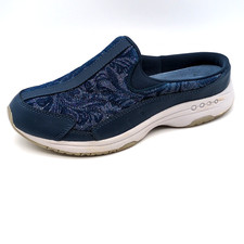 Easy Spirit Mules Womens SEtraveltime304 Blue 8.5 Leather Shoes Walking Slip On