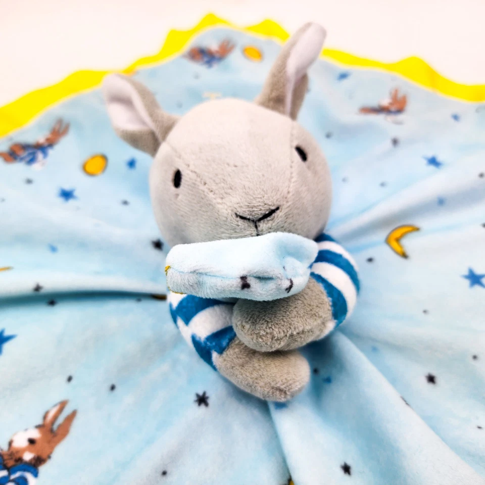 Kid Preferred Goodnight Moon Lovey 2011 Gris Conejo Conejo Vellón Amarillo Satinado b Foto 2 de 4