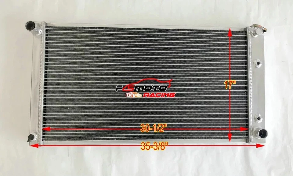 Radiador + ventilador 30"W para 77-92 Cadillac DeVille/Pontiac/Buick/Brougham Fleetwood AT - Imagem 3 de 4