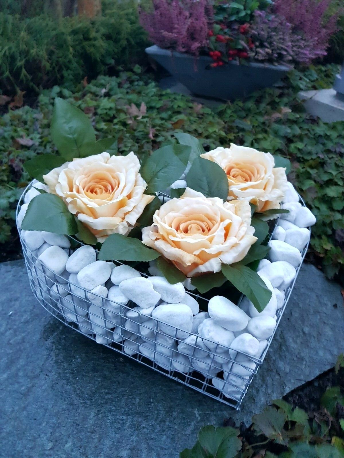 HERZ ROSEN GRABLATERNE GRABSCHMUCK GRABSCHALE GRABGESTECK