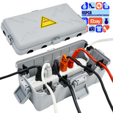 New Hrensaw Medium Grey Outdoor Electrical Cover Box 6 Cable Entry RRP £30