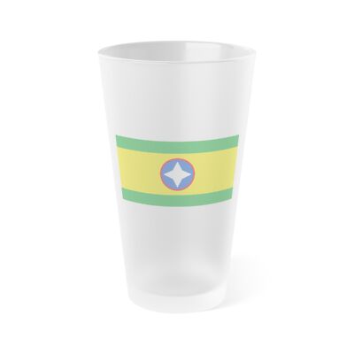 Flag of Bucaramanga Santander Colombia - Frosted Pint Glass 16oz