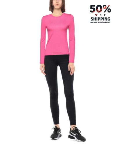 KARL LAGERFELD T-Shirt Size XS Striped Logo Pink Long Sleeve Made in Portugal - Imagen 1 de 10