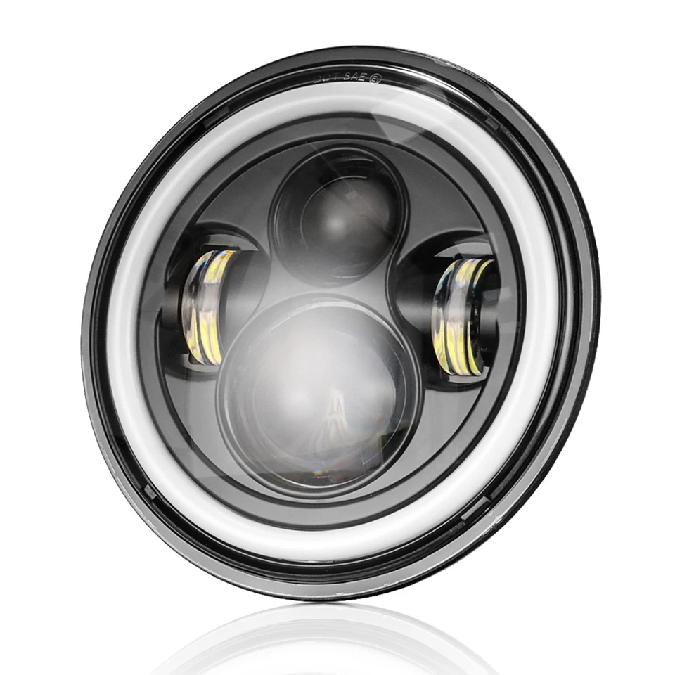 7'' LED Headlights Round H6024 Headlight With Hi/Lo Beam for Jeep Wrangler JK TJ - Image 3 of 4