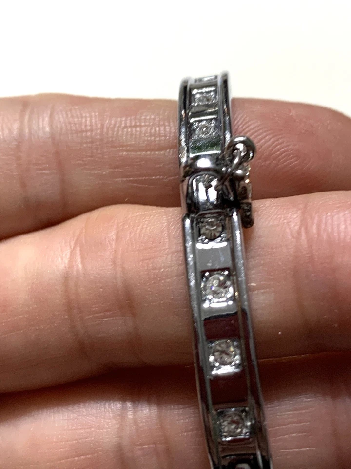 Edelstahl? Armband mit Stras Silber Farbe - Bild 3 von 4