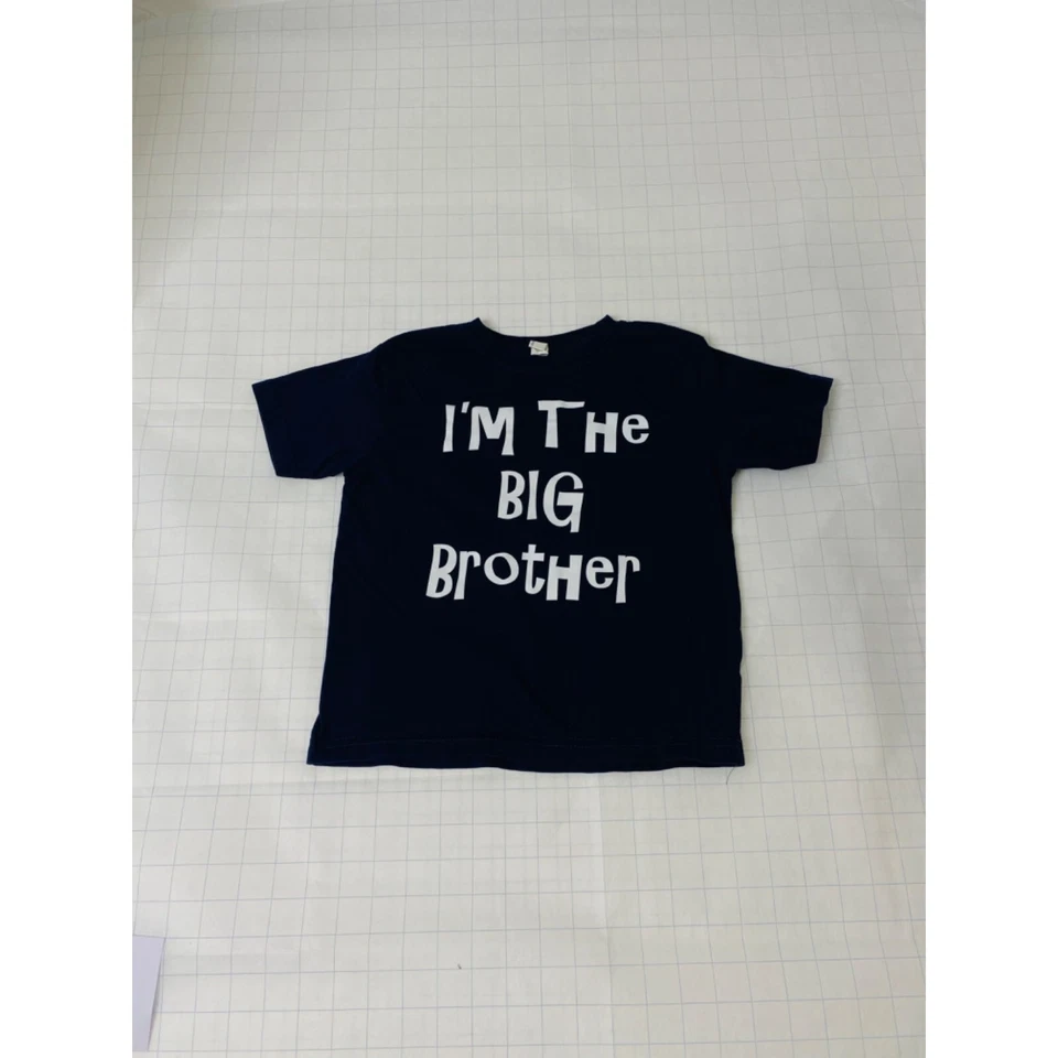 Мальчика размер 4 рубашка кролика кожи синий короткий рукав Crewneck Big Brother - Изображение 2 из 4