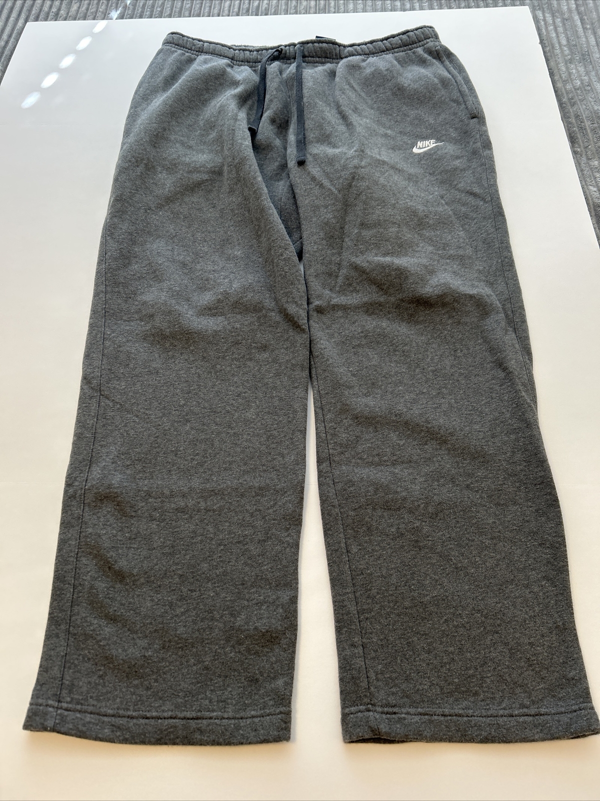 Nike Club Open Hem Heavyweight Gray Sweatpants 804395071 Men's Size