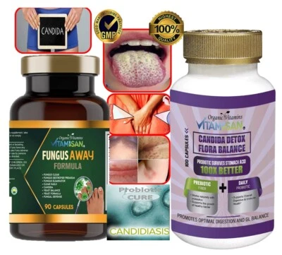 ORGANIC VITAMINS PURE & HEALTH #1 CANDIDIASIS SUPPORT 4 ME-FUNGIS CANDIDA ALBICANS PREVENTED PREVENIR 190