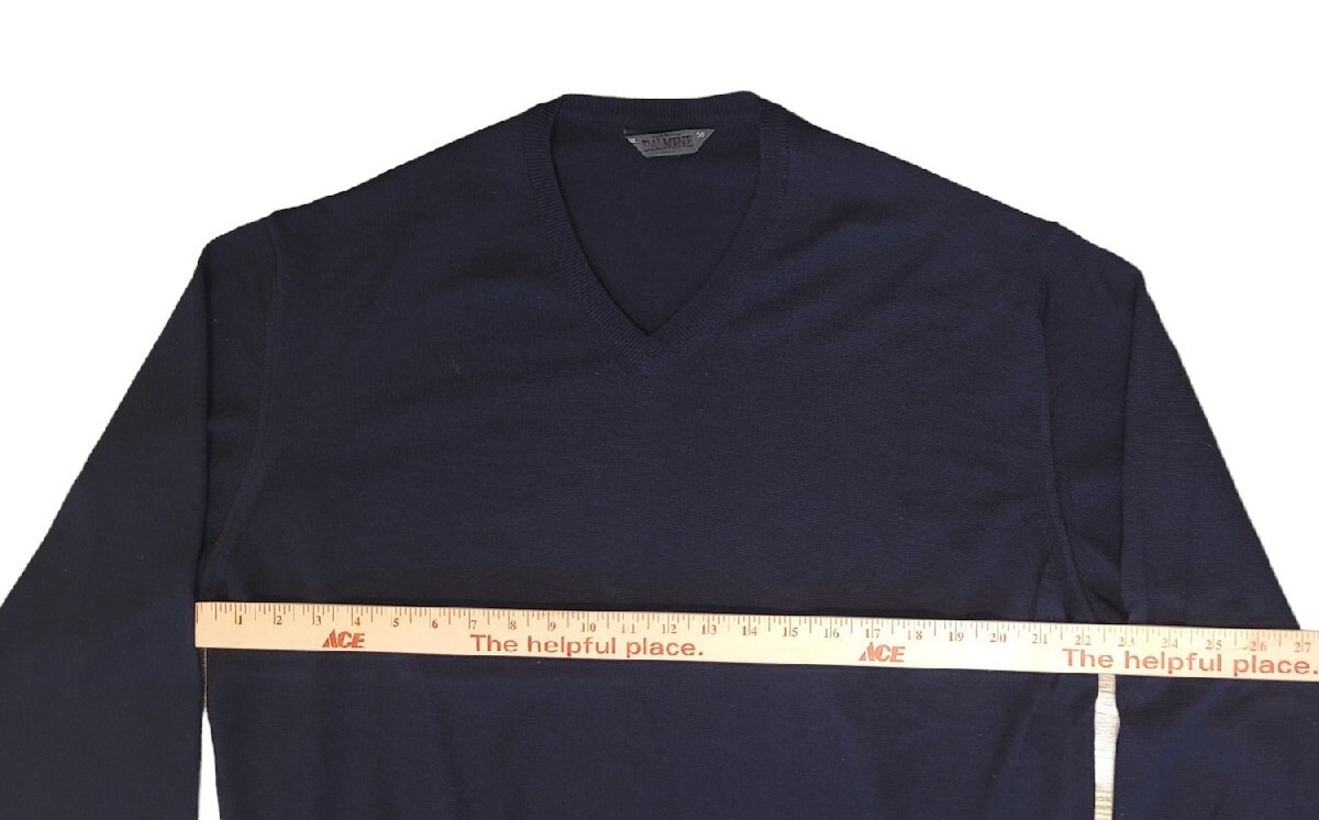 Dalmine V Neck Sweater Merino Wool Navy Blue Size XXL 56 | eBay