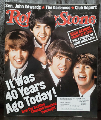 The Beatles Rolling Stone Magazine It Was 40 Yrs Ago Today Issue #942 Feb 9,2004