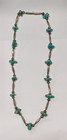 Vintage Navajo Sterling Turquoise & Melon Bead Necklace, NR — photo 5