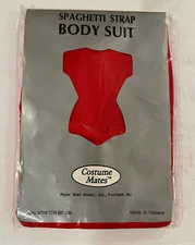 Bodysuit Red Spaghetti Strap Leotard Costume Unitard Dance XL