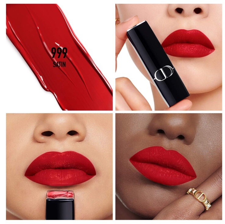 Dior Rouge Lipstick Red 999 Satin Long Wear Mini Travel Size 1.5g 