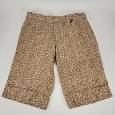 Calvin Klein Golf Shorts Womens 8 Brown Paisley Bermuda Cuffed Hem Casual Pocket