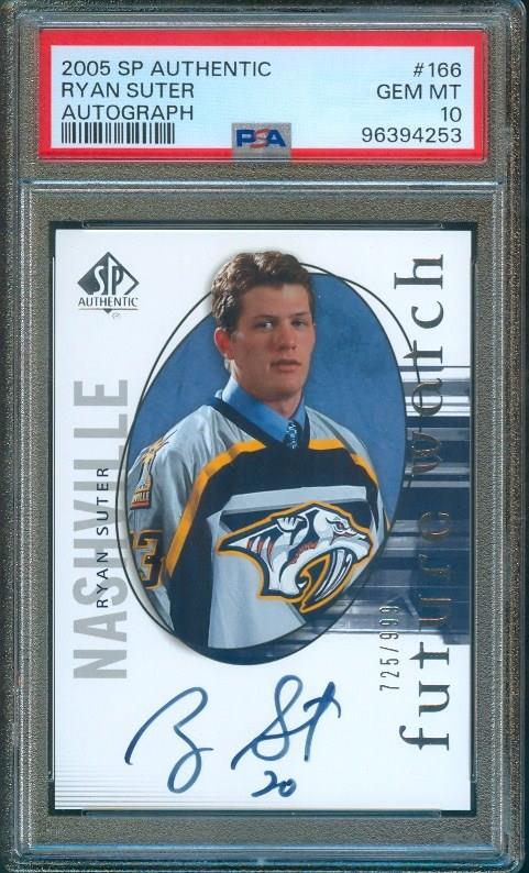 2005-06 SP Authentic RYAN SUTER Rookie Future Watch Auto #725/999 PSA 10