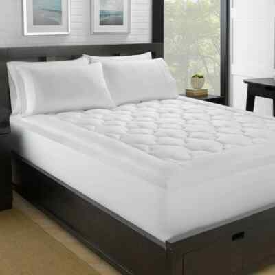 ELLA JAYNE  FLUFFY CLOUDS FIBER   MATTRESS PAD SIZE FULL SIZE WHITE NEW