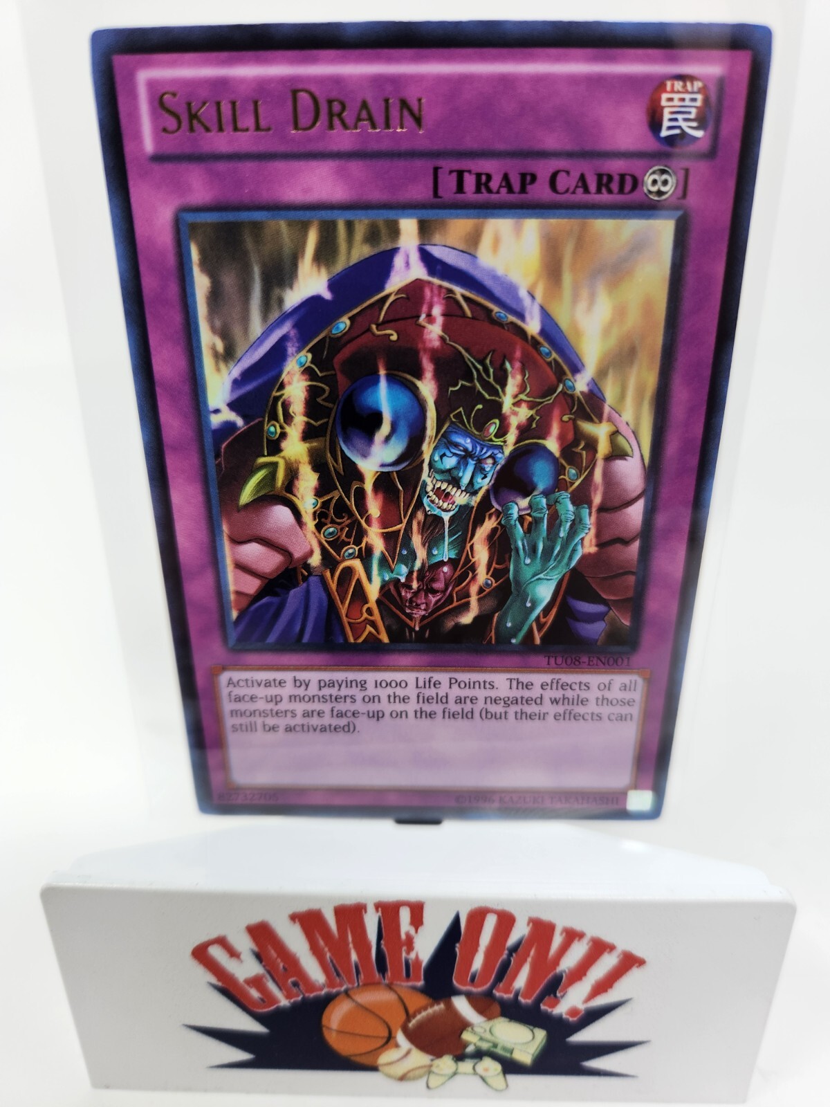 Skill Drain TU08-EN001 YuGiOh Turbo Pack: Booster Eight trading card — raw and PSA graded price guide