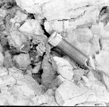 Vintage  Negative B&W Med Format Wheel Bolt Lug on the Ground #561