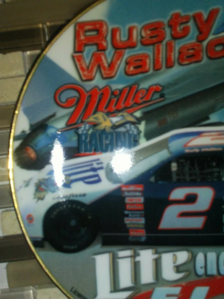 Rusty Wallace, Miller Light #2 Ceramic Plate 8" Hunter Mfg.Commemorative Motorsp - Image 2 of 4
