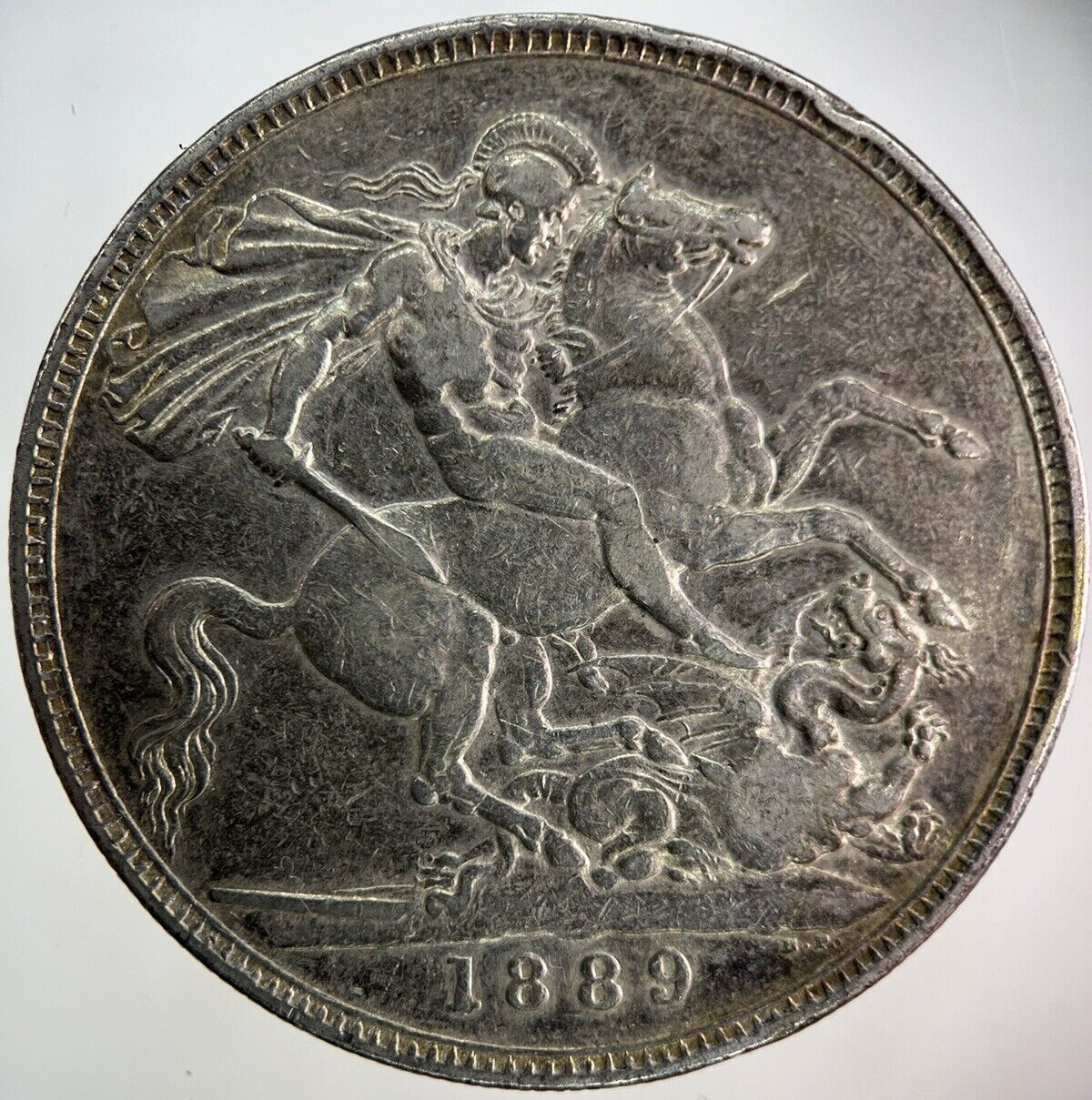 1889 Victoria One Crown Silver Coin in Fine Collectable Condition