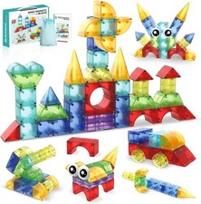 62 Stk Blocks Magnetic Building Kinderspielze...