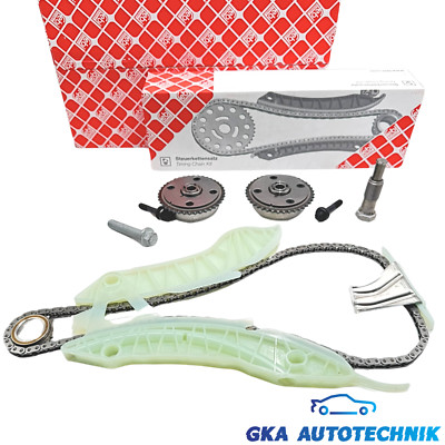 FEBI Steuerkettensatz + 2x OE Nockenwellenversteller für BMW F20 F30 MINI