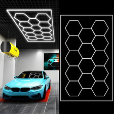 14 Hexagon Hex LED Lighting Car Detail Home Garage Workshop Retail Honeycomb UK