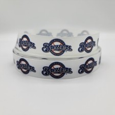 NEW 5-yards of Milwaukee Brewers 7/8" wide Grosgrain Ribbon