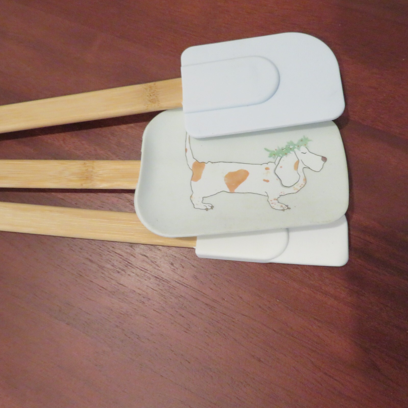 Sara Fitz 3 Piece Utensil Set Basset Hound Dog Large Silicone 3 Pc