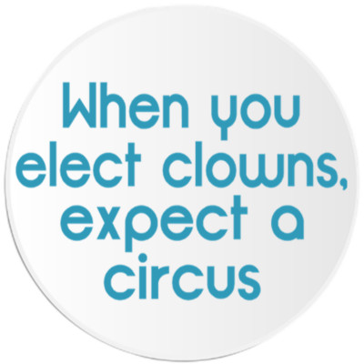 When You Elect Clowns Expect A Circus - 10 Pack Circle Stickers 3 Inch