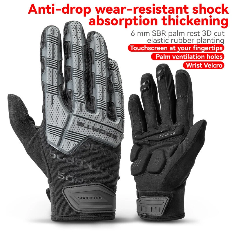 ROCKBROS Winter Warm Gloves Motorcycle Men Women SBR Ski Full GlovesTouchscreen