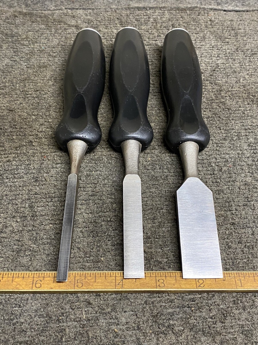 VINTAGE CRAFTSMAN 3 PC WOOD CHIESEL SET 1/4 VINTAGE CRAFTSMAN 3 PC WOOD CHIESEL SET 1/4