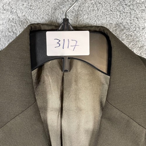 VTG Nautica Blazer Mens 40R Olive Green Brown Wool 3 Button Sport Coat Retro - Picture 21 of 21