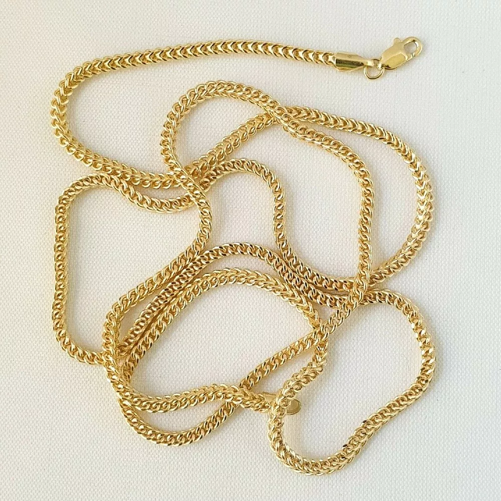 HOLLOW 10K Yellow Gold Men s Women 2.2 mm Square Franco Wheat Box