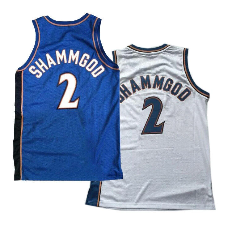 God Shammgod 2 Basketball Jersey Pro Career Embroidered Washington White Blue