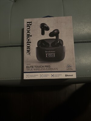 NEW Brookstone Elite Touch Pro True Wireless Bluetooth Earbuds