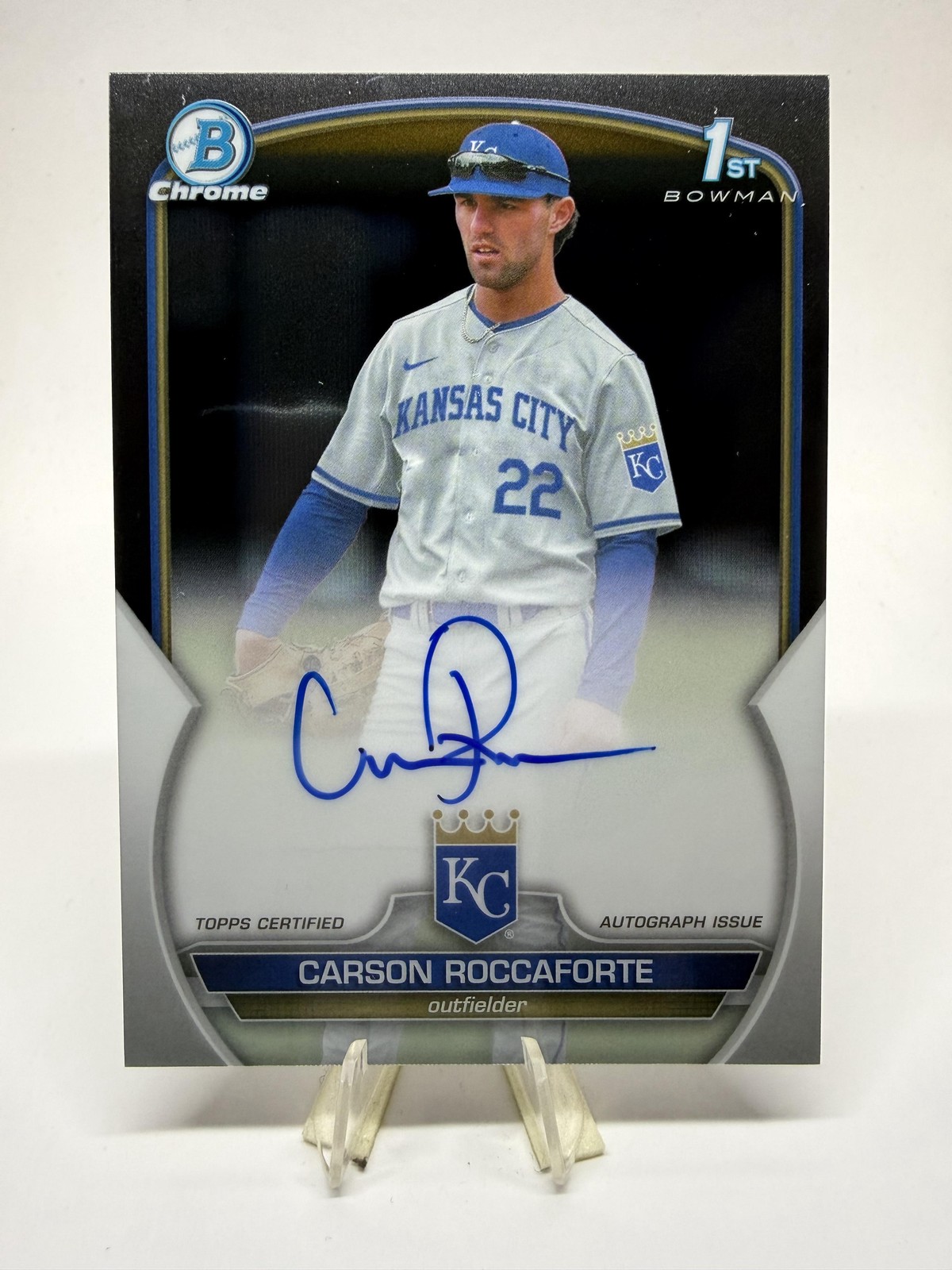 2023 Bowman Draft #CDA-CR Carson Roccaforte Chrome Prospect Autographs AU