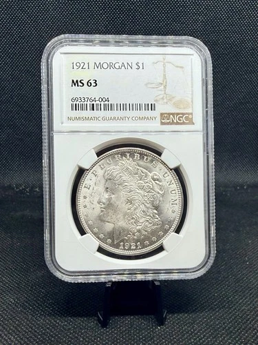 1921 90% Silver Morgan Dollar NGC MS63 Beautiful Toning on Reverse!