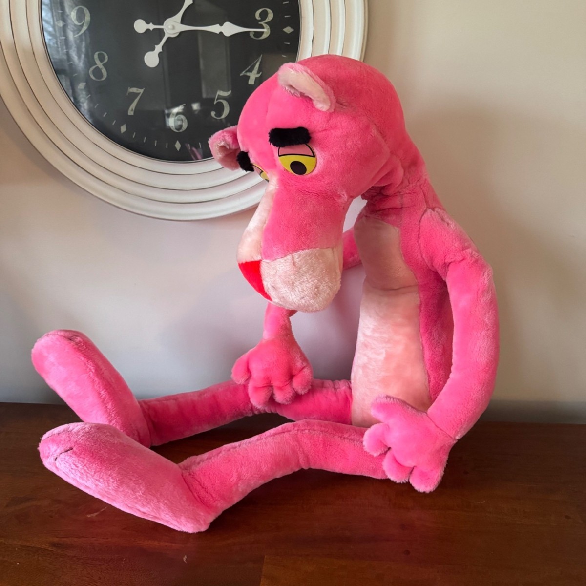 Vintage Giant Pink Panther Posable Plush Mighty Star 43