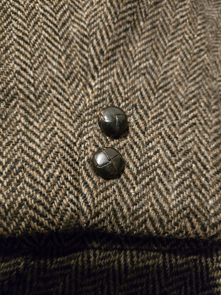 VTG Eddie Bauer Union made USA Harris Tweed Scotland Sport Coat 43 R - Image 2 of 4