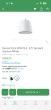 Electro-Voice EVID-P6.2UW 6.5" Pendant Speaker White