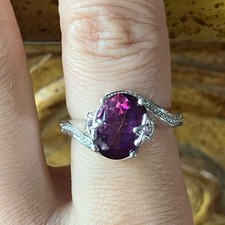 Genuine Crimson Mystic Topaz Sterling Silver Ring Size 8