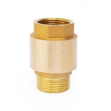Brass In-Line Spring Check Valve DN25 1" Male x 1" Female Thread One-Way Non-...