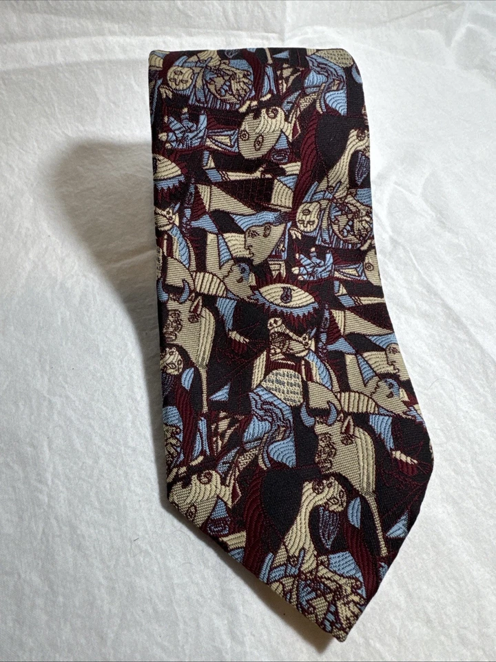 Corbata de cuello Picasso de nailon pintura rostros vintage retro colección museo años 60 70 Foto 3 de 4