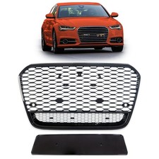 Wabengrill Frontgrill schwarz glänzend passend für Audi A6 C7 4G 15-18