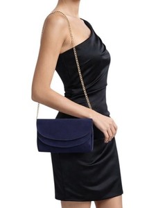 green emerald velvet dress Navy Blue Beaded Clutch