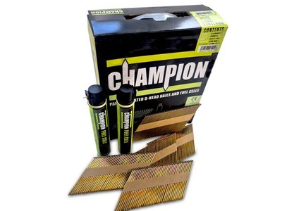 Champion 3,1 x 90 mm verzinkte glatte Nägel / 2200 Stück + 2 GASZYLINDER (IM350)