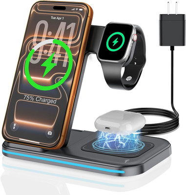 [Qi] 3 in 1 Charging Station for Iphone, 21W Wireless Charging Station, Stand Mu