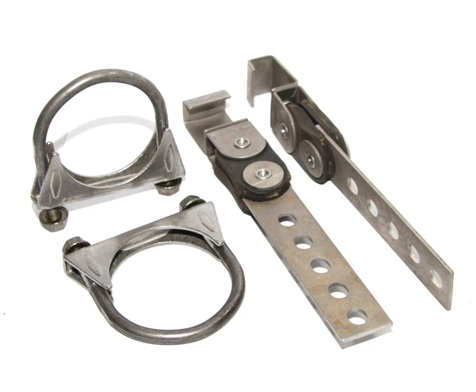 Exhaust Hanger Kit 2Holes Rubber+90°Bend Rod+Open End Swivel Hanger w/2.5"Clamp - Image 3 of 4
