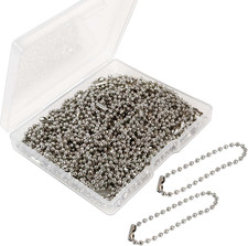 100 Pcs Ball Bead Chain Ball Chain Keychain Dog Tag Metal Bead Chain Beaded